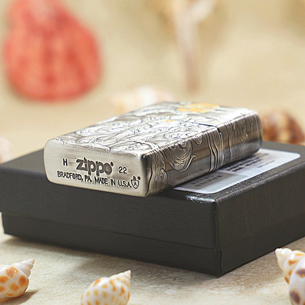 Zippo Smoked Silver & Gold-Plated Nine-Tailed Fox 162-DS306