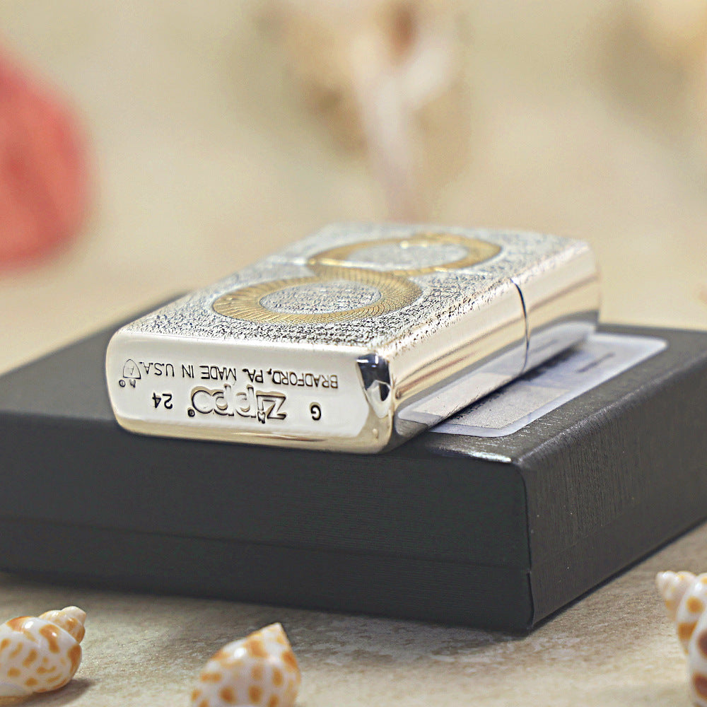 Zippo Silver-Plated Ancient Greek Ouroboros Snake 162-DS289