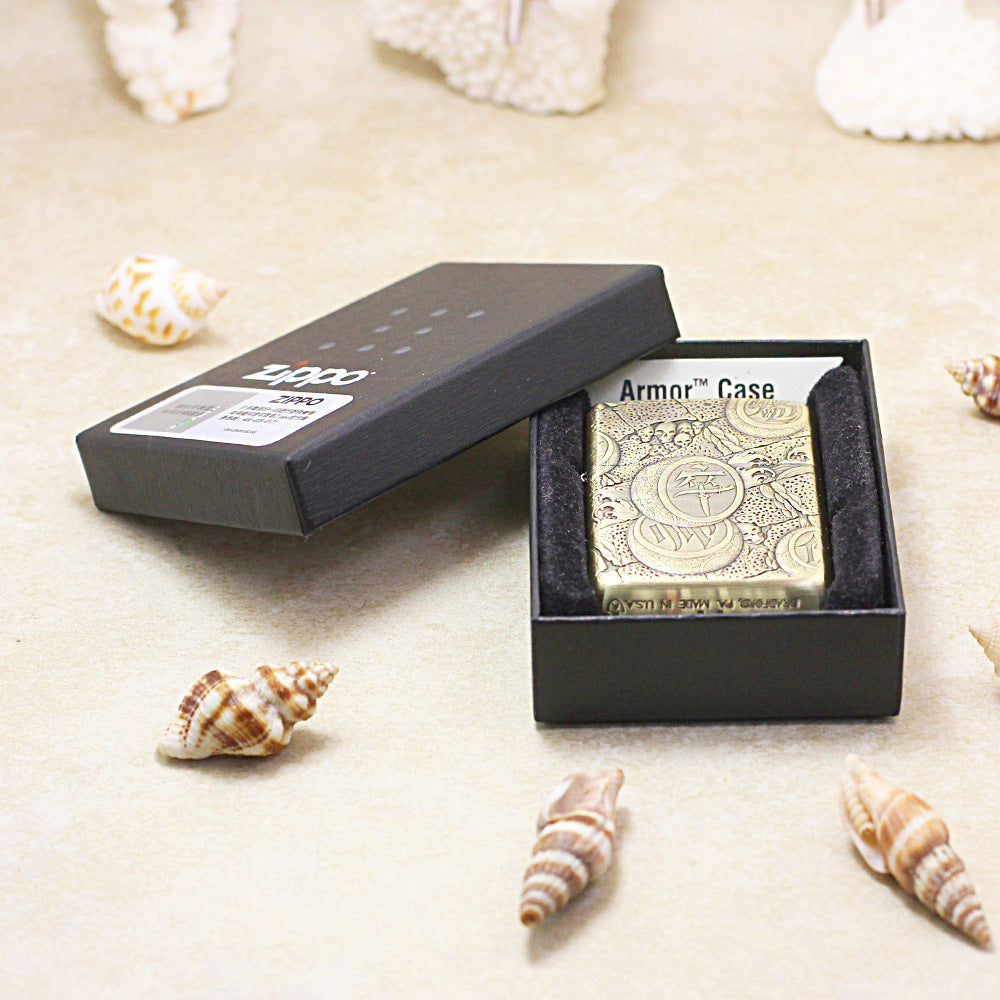 Zippo Vintage Bronze Intricate Engraved Warrior First Charge 3d-embossed - CC118