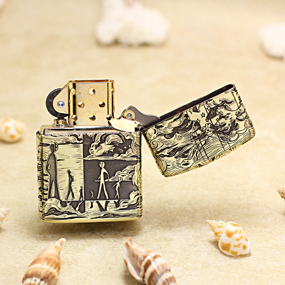 Zippo Vintage Bronze Chiseled Mask Life Clown Medallion - CC110