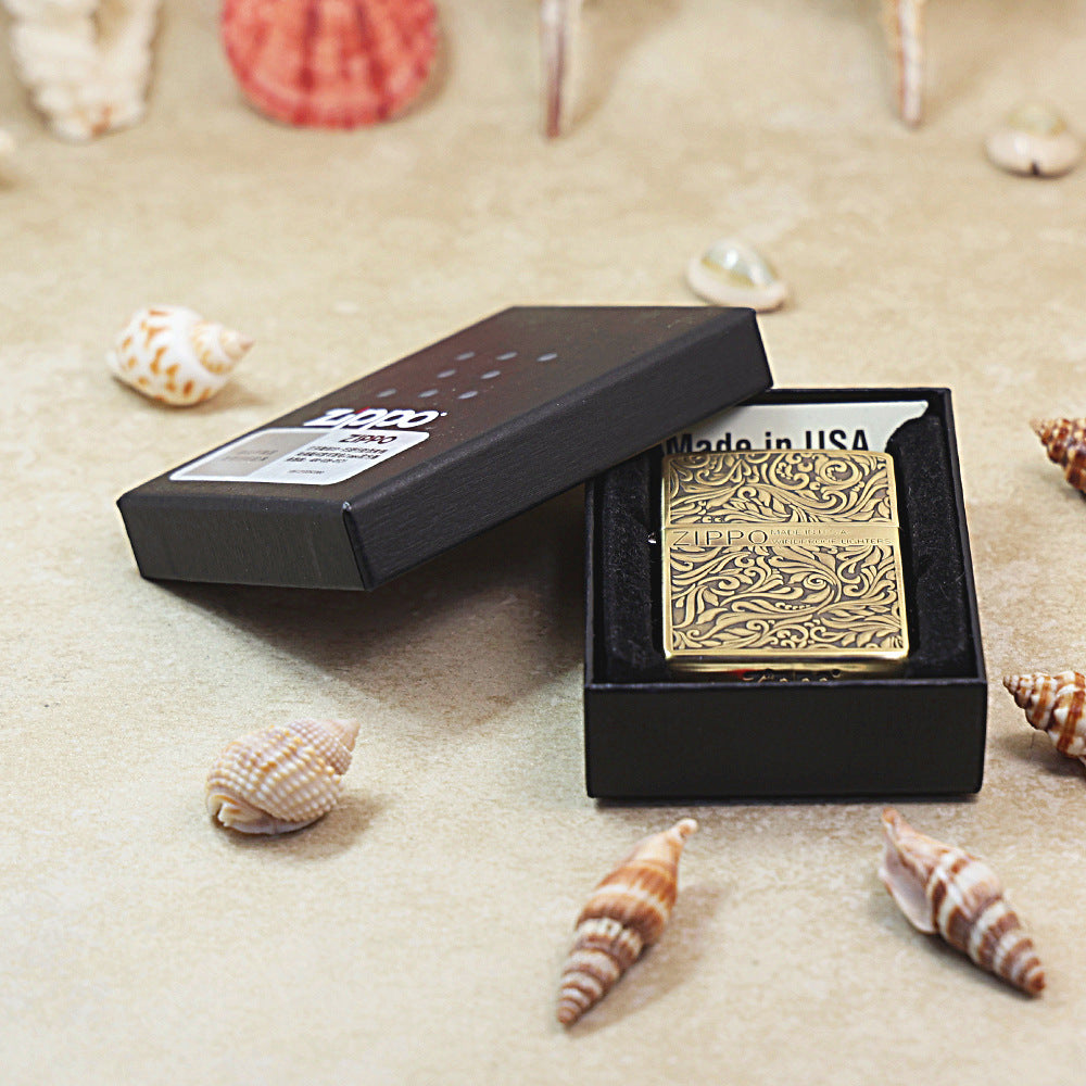 Zippo Vintage Bronze 'Full Cover Botanical Scrollwork' - CC30