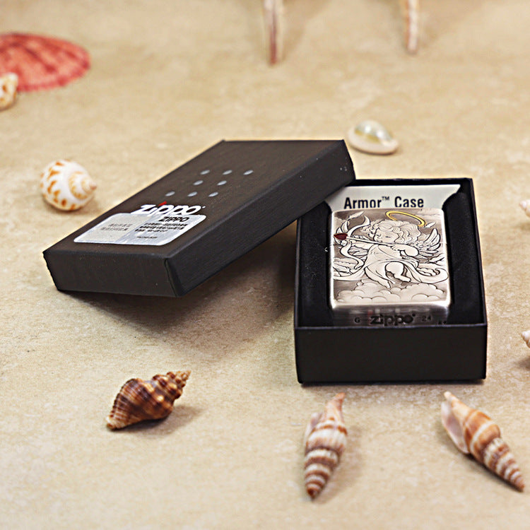 Zippo Vintage Argent 'Cupid' Intricate Carve with Two-Finish Accents - DS114
