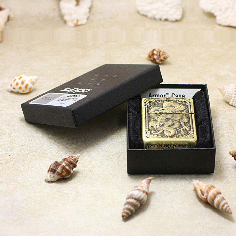 Zippo Heavy-duty Vintage Bronze Intricate Engraved Double Serpent 3d-embossed - CC126