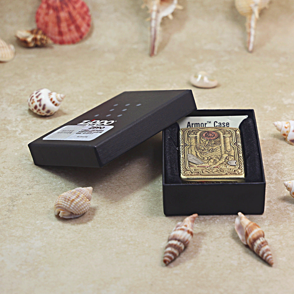 Zippo Heavy-duty Vintage Bronze 'Fallen Templar Knight' - CC18