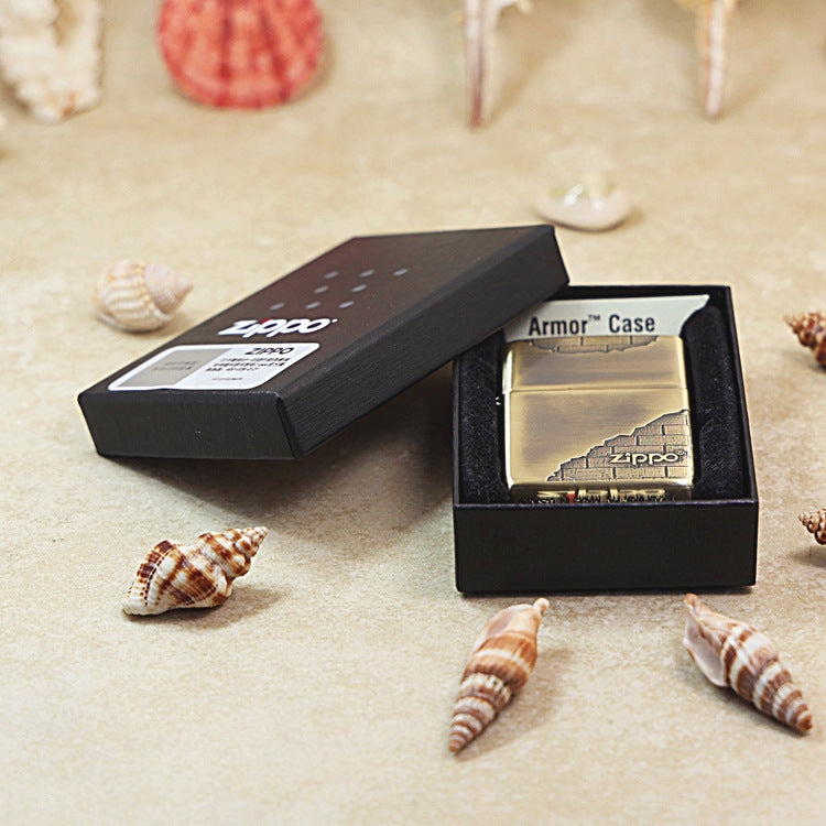 Zippo Heavy-duty Vintage Bronze with 'Breaking Wall' Engraving - JP41
