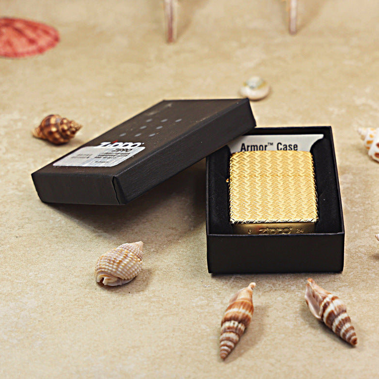 Zippo Heavy-duty Crucifix Weave Sand Gold Finish - 162-DS45