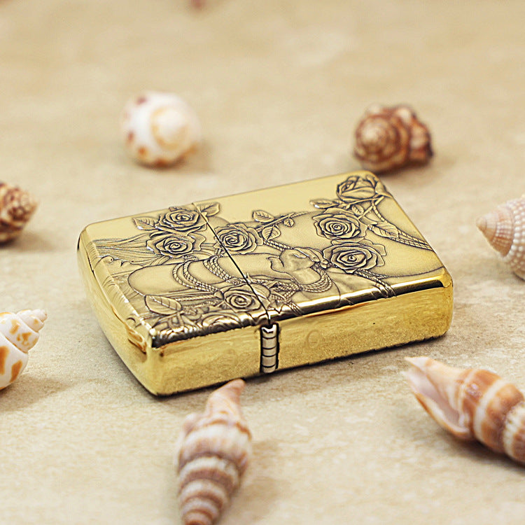 Zippo Heavy-duty Premium Shine Bronze Rose Fetters - CC84