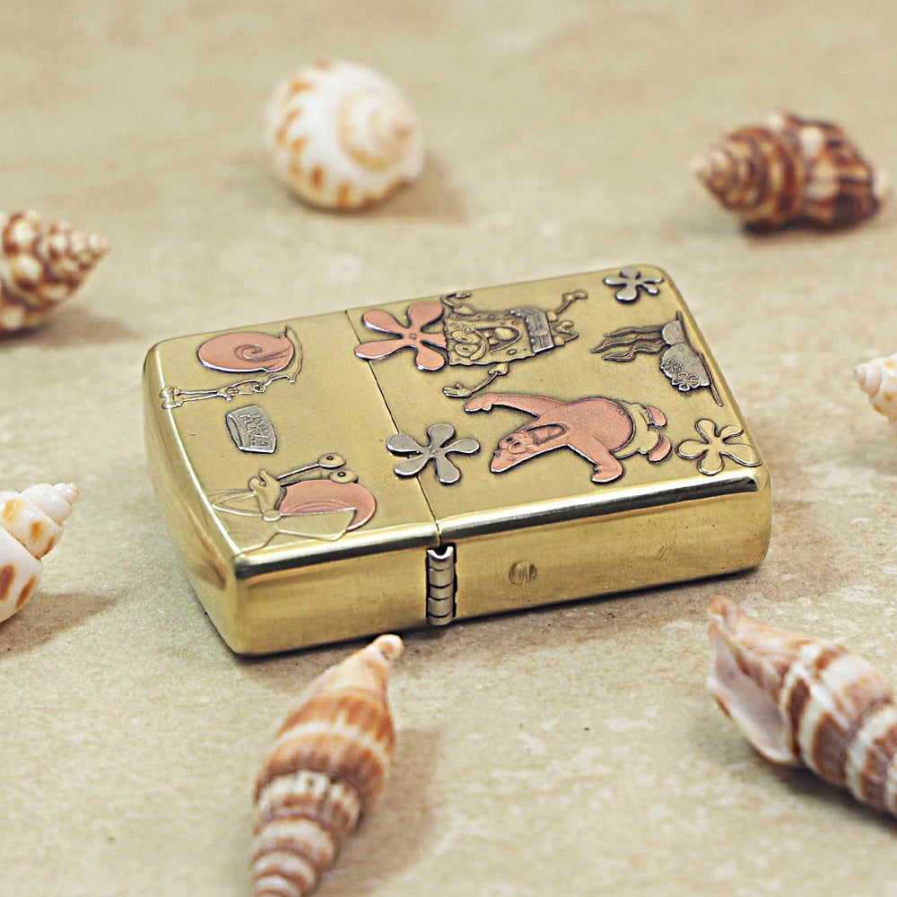 Zippo Heavy-duty Premium Shine Bronze 'SpongeBob and Friends' - CC19