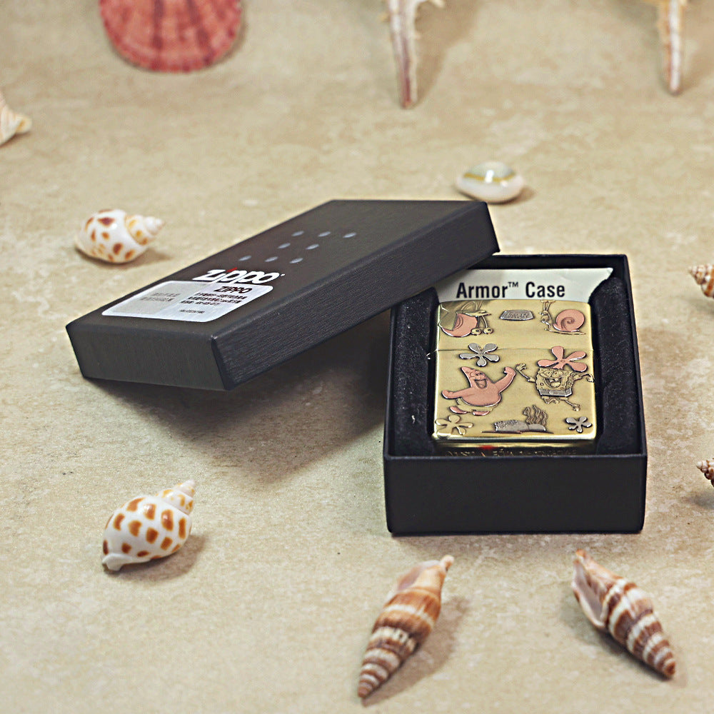 Zippo Heavy-duty Premium Shine Bronze 'SpongeBob and Friends' - CC19