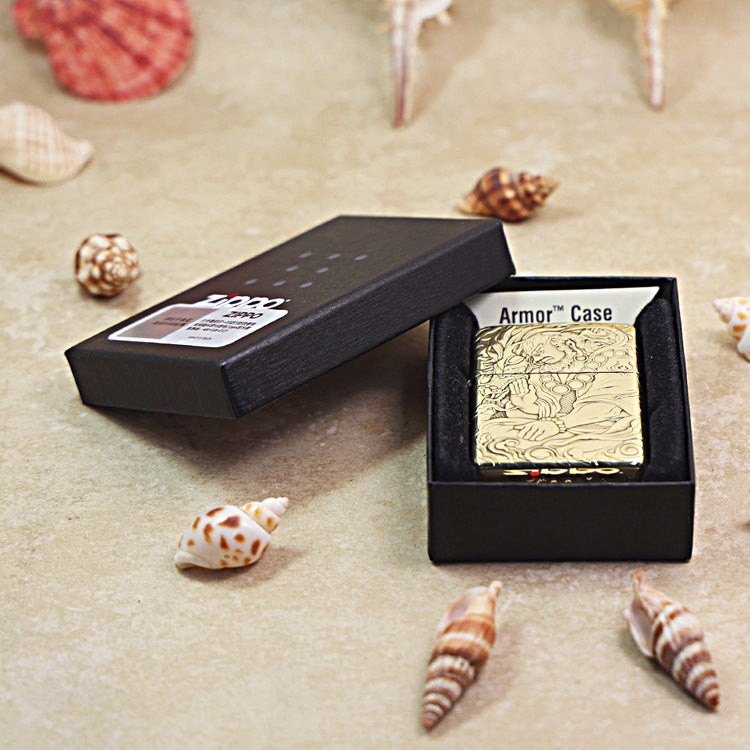 Zippo Heavy-duty Premium Shine Bronze Taming Tiger Arhat - CC71