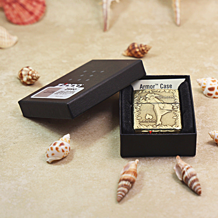 Zippo Heavy-duty Premium Shine Bronze Tropical Beauty - CC72