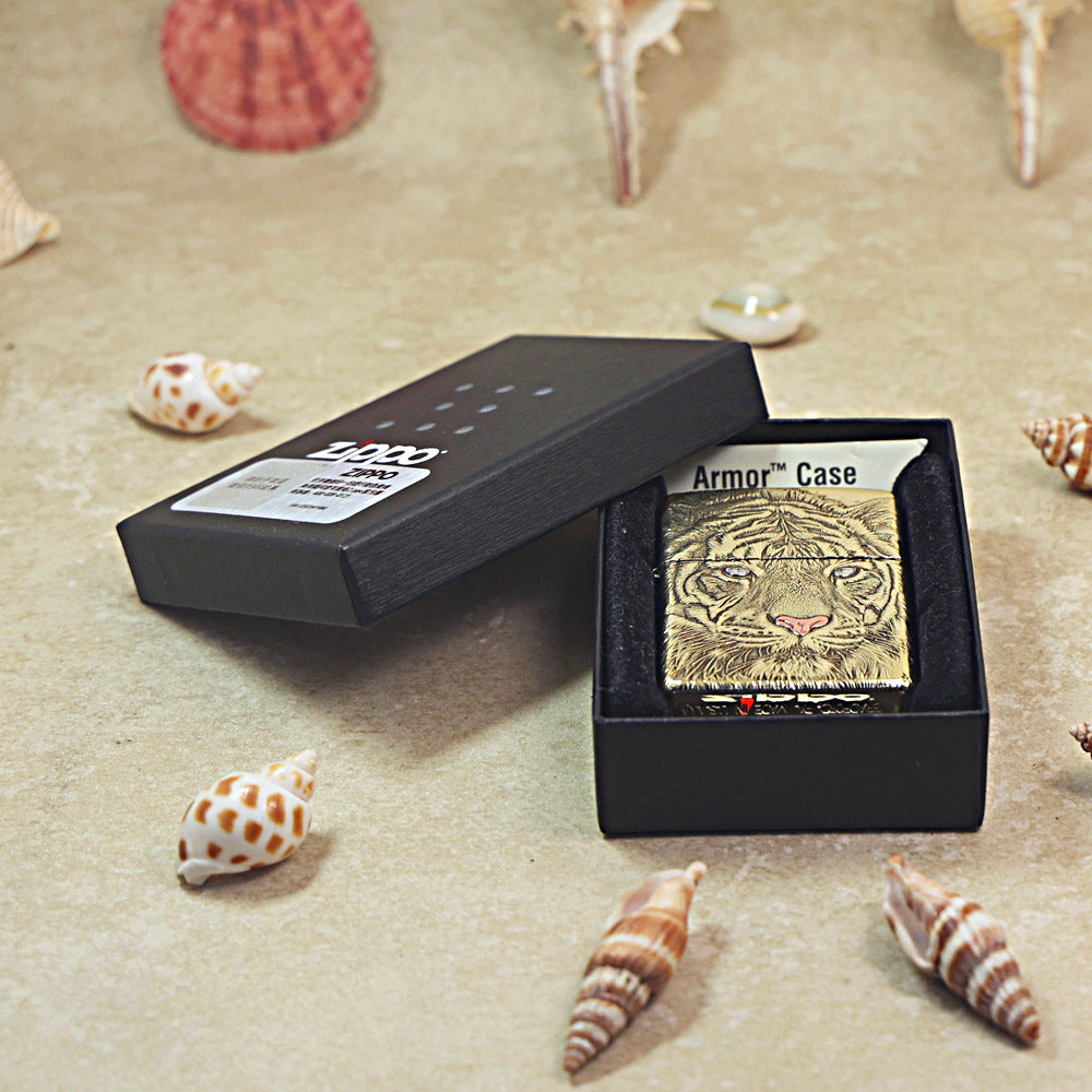 Zippo Heavy-duty Premium Shine Bronze White Tiger - CC63