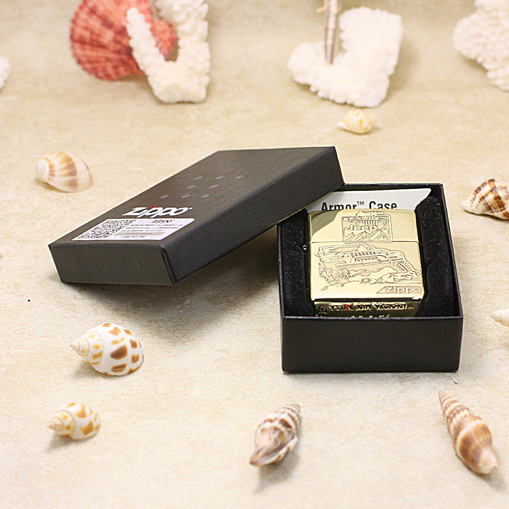 Zippo Premium Shine Bronze 'Off-Road Jeep Adventure' - CC37