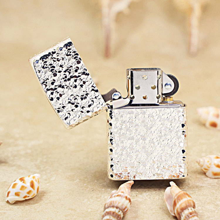 Zippo Premium Shine Steel Solid Texture Meteorite Crater - CM06