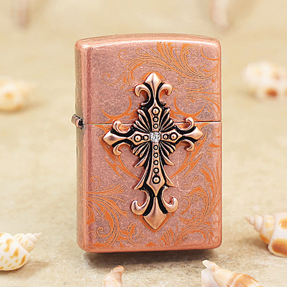 Zippo Ornate Crucifix Vintage Copper - KR07