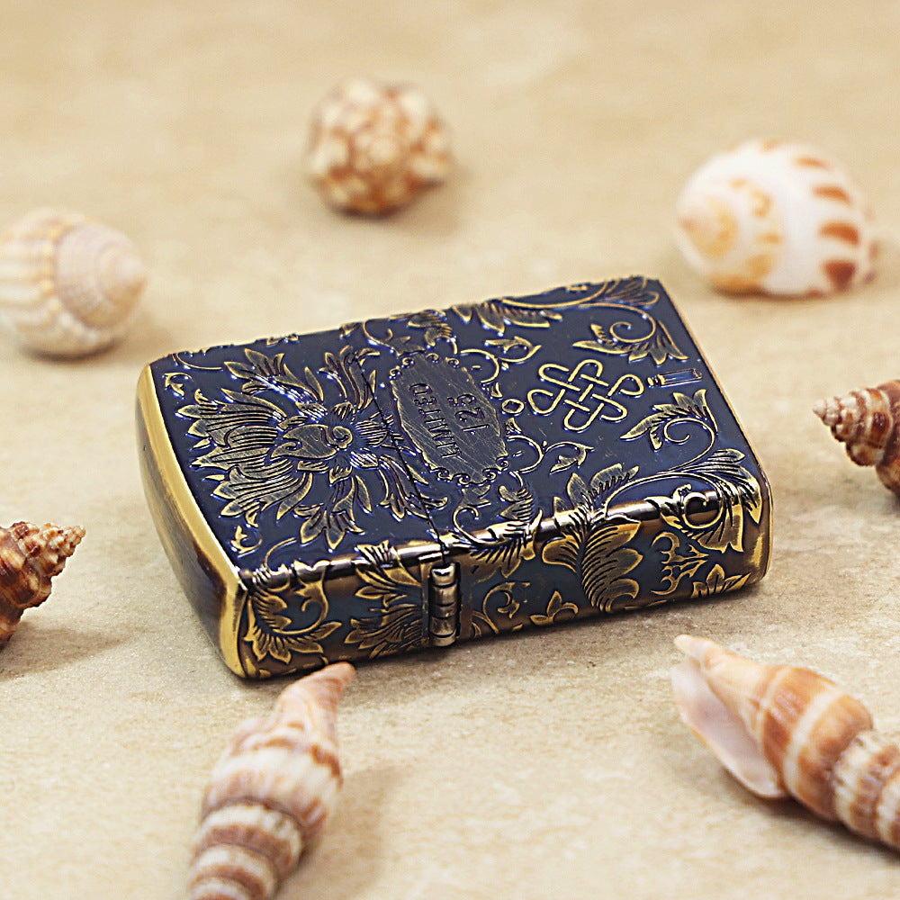 Zippo Smoked Blue Ruyi Peony Limited Version - CC54