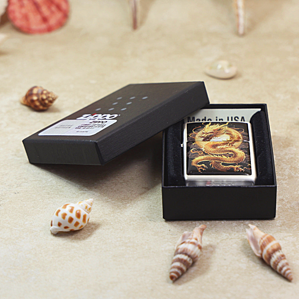 Zippo Smoked Steel 'Flying Serpent In The Sky' - DS127