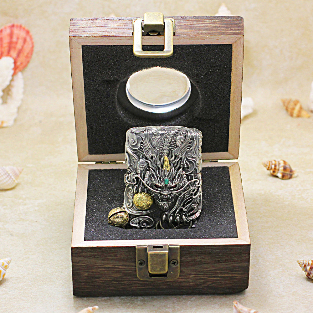 Zippo Vintage Argent Dynamic Pixiu Mythical Beast Case Case - CM98