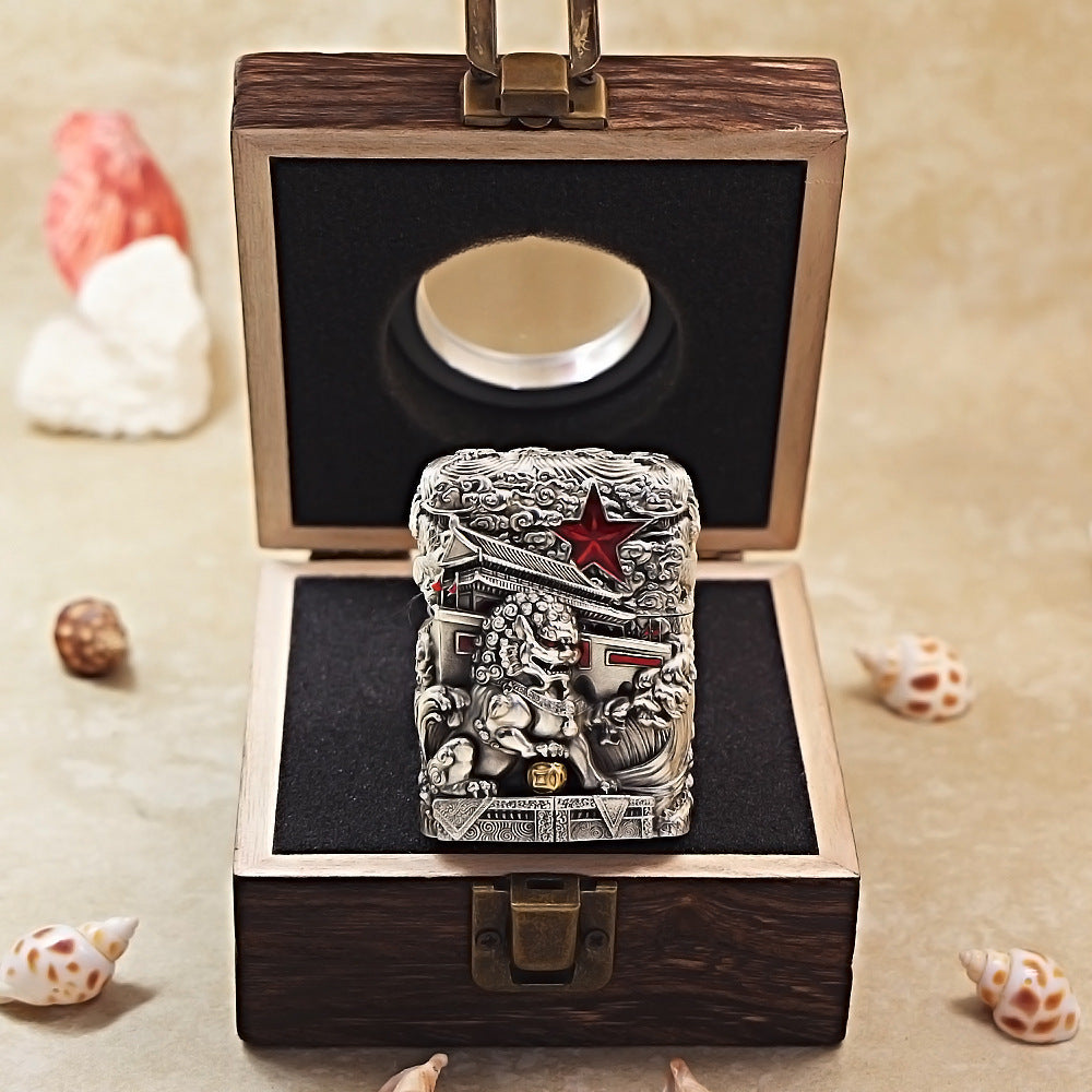 Zippo Vintage Argent Majestic Pass Protector Lion Case Case - CM64