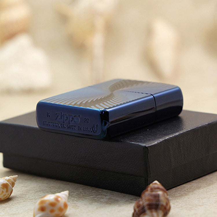 Zippo Heavy-duty Blue Titanium Layered with Swirl Design - JP35