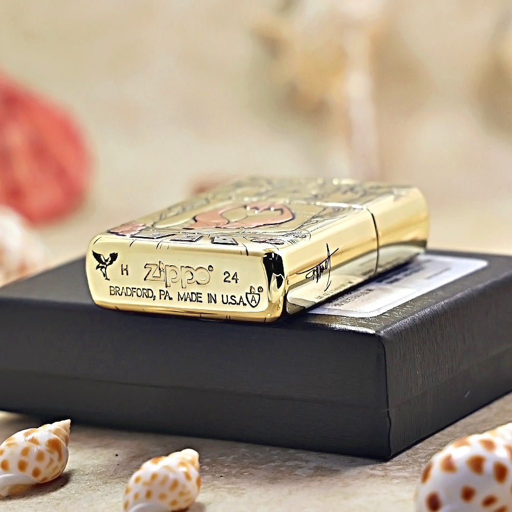 Zippo Heavy-duty Premium Shine Bronze 'Casino Dealer' - CC16