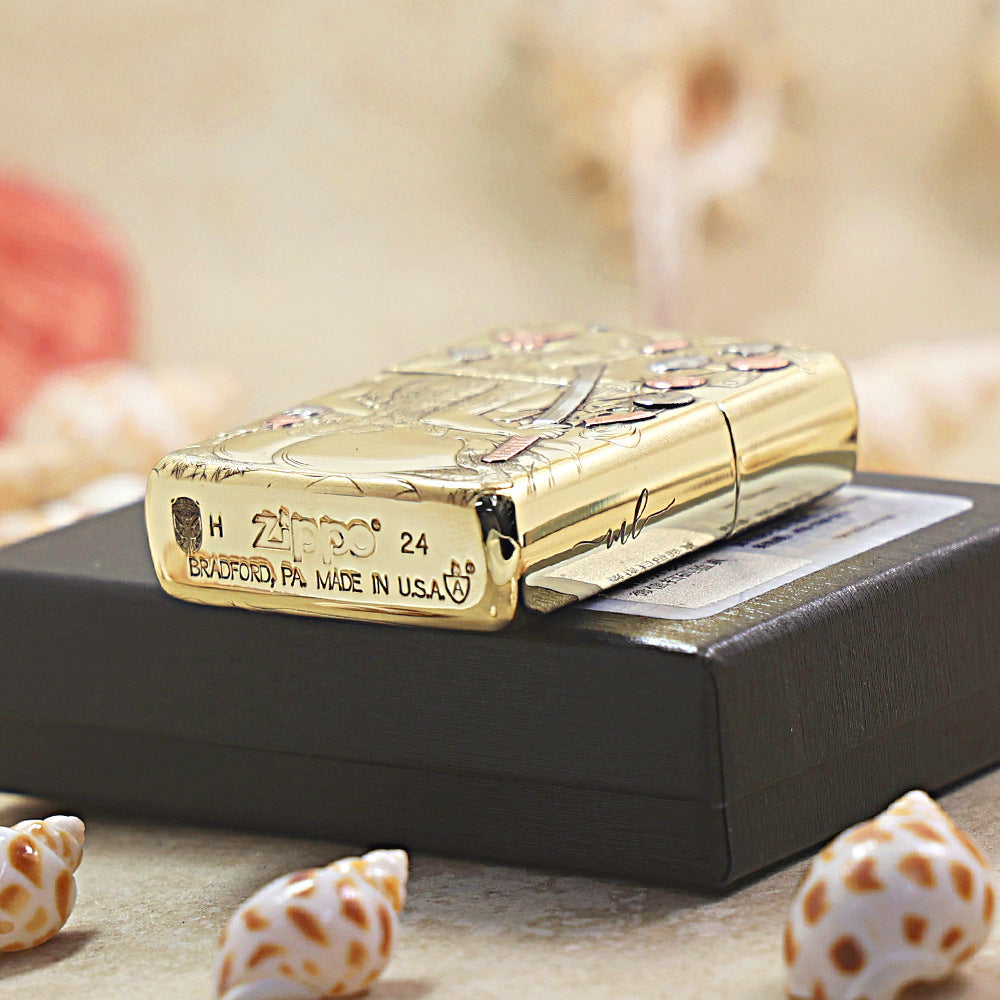 Zippo Heavy-duty Premium Shine Bronze 'Katana Ronin' - CC04