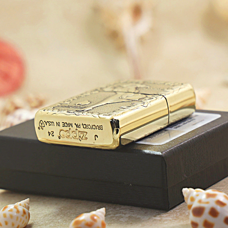 Zippo Heavy-duty Premium Shine Bronze Tropical Beauty - CC72
