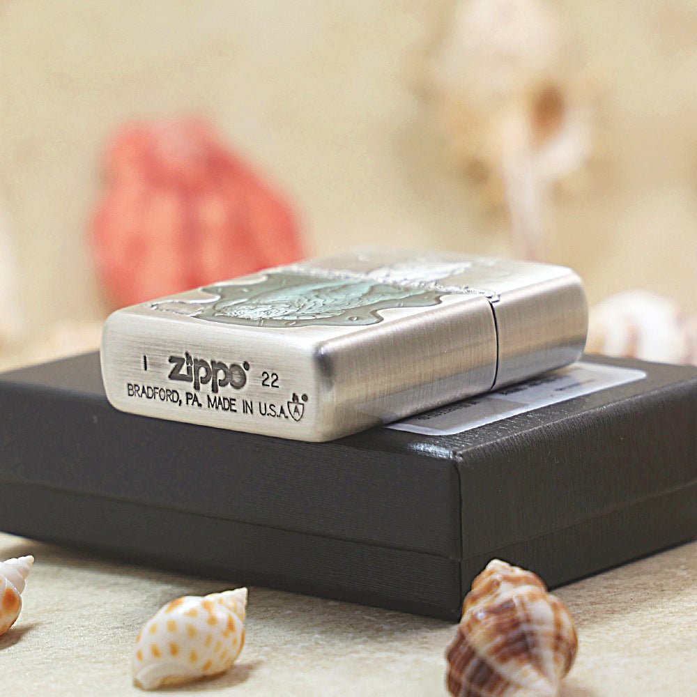 Zippo Heavy-duty Smoked Steel 'Heart Has a Fierce Tiger' - DS144
