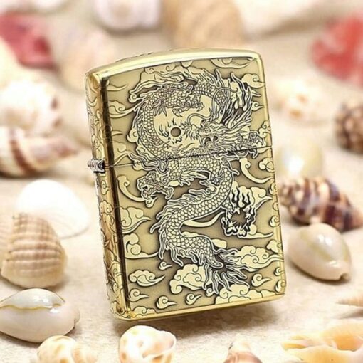 Zippo Chiseled Serpent Solid Bronze Heavy-duty Intricate Engraved 5-Sided - CC165