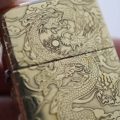 Zippo Chiseled Serpent Solid Bronze Heavy-duty Intricate Engraved 5-Sided - CC165
