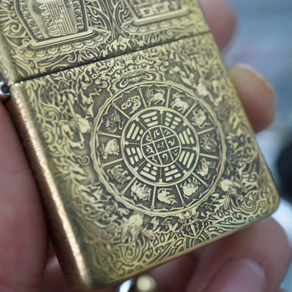 Zippo Heavy-duty Vintage Bronze Nine Palaces Eight Trigrams - CC100