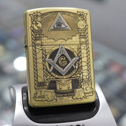Zippo Heavy-duty Vintage Bronze 'Masonic All-Seeing Eye' - CC11
