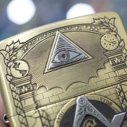 Zippo Heavy-duty Vintage Bronze 'Masonic All-Seeing Eye' - CC11