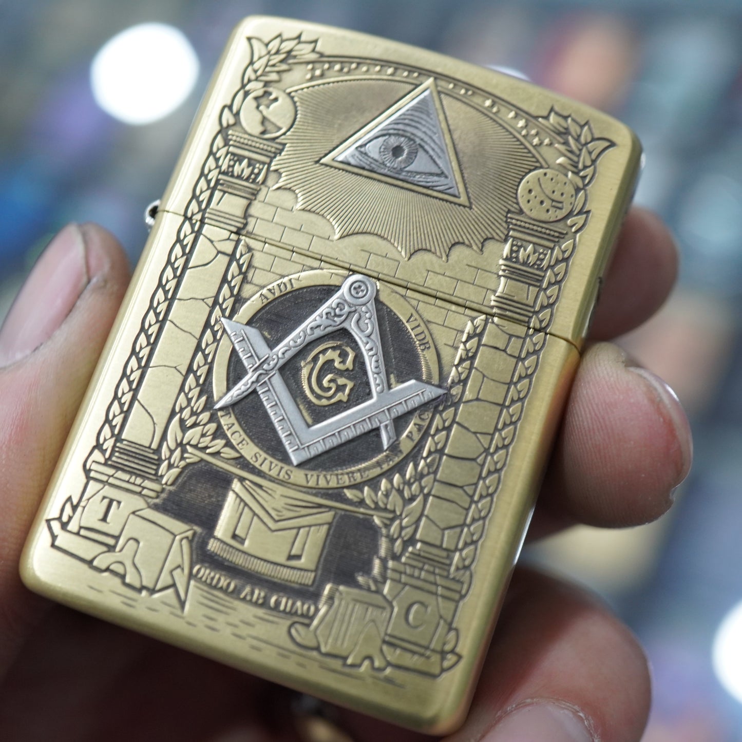 Zippo Heavy-duty Vintage Bronze 'Masonic All-Seeing Eye' - CC11