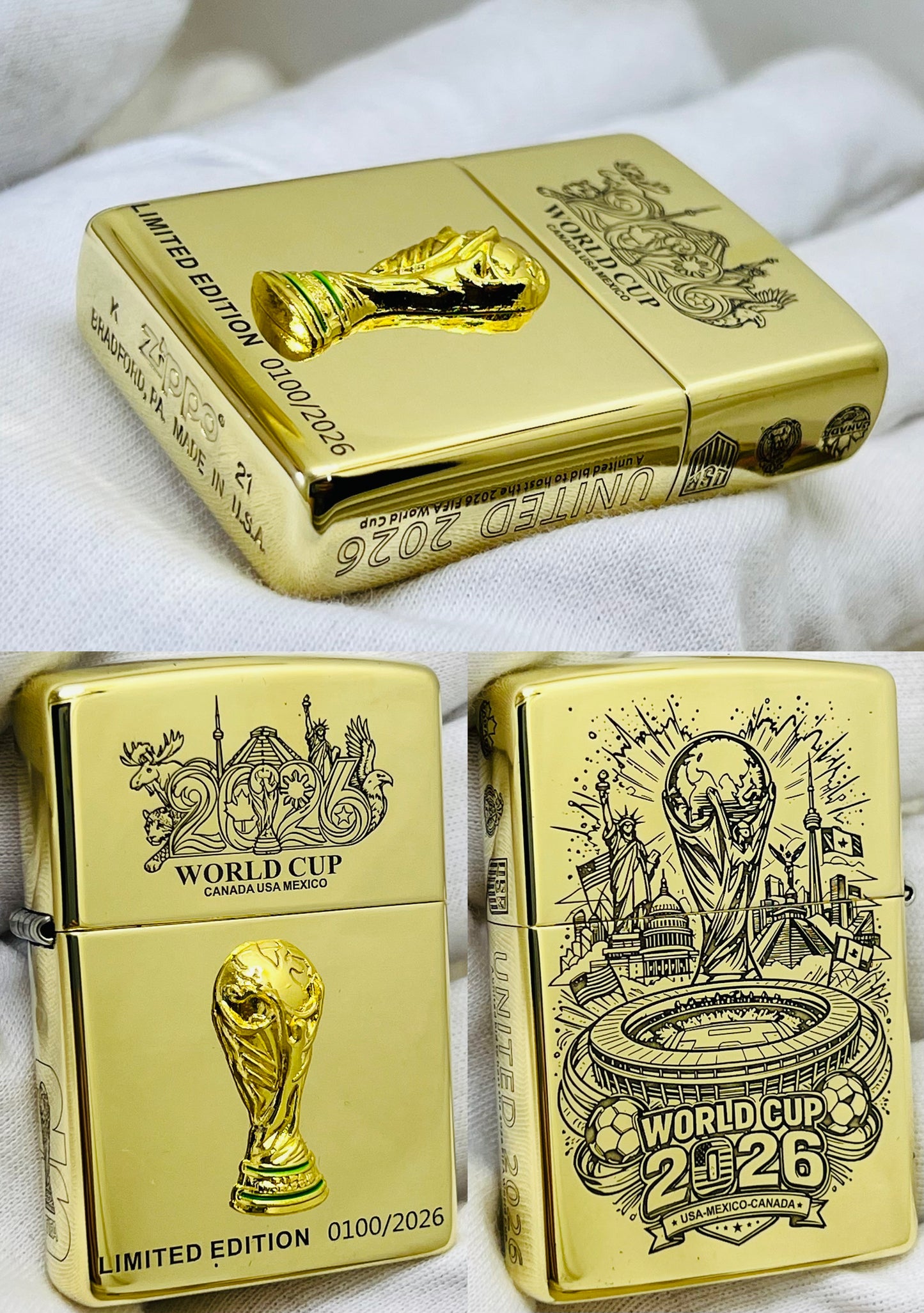Zippo World Cup 2026 Limited Edition Brass Lighter - 254BWC