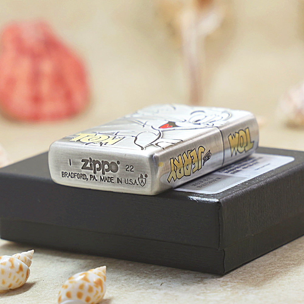 Zippo Antique Silver Tom & Jerry 162-DS209
