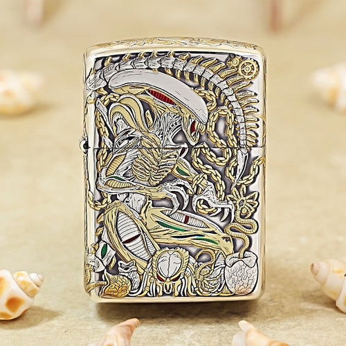 Zippo Silver-Plated 5-Sided 3D Scorpion Relief 162-DS255