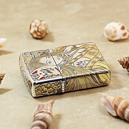Zippo Silver-Plated-5-Side Engraved Nine-Tailed Fox 162-DS257