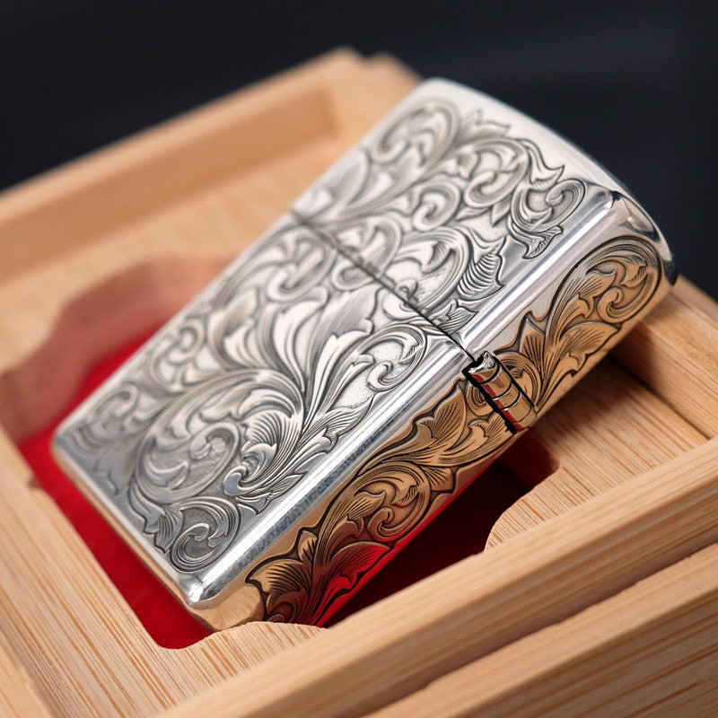 Zippo Armor Sterling Silver 5-Side Tangcao Engraved – Limited Edition