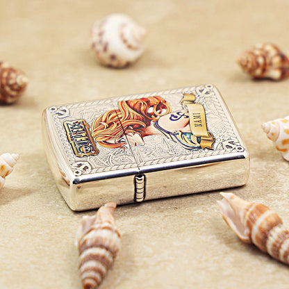 Zippo 3D Relief Embossed Silver-Plated Metal Nami-One Piece 162-DS226