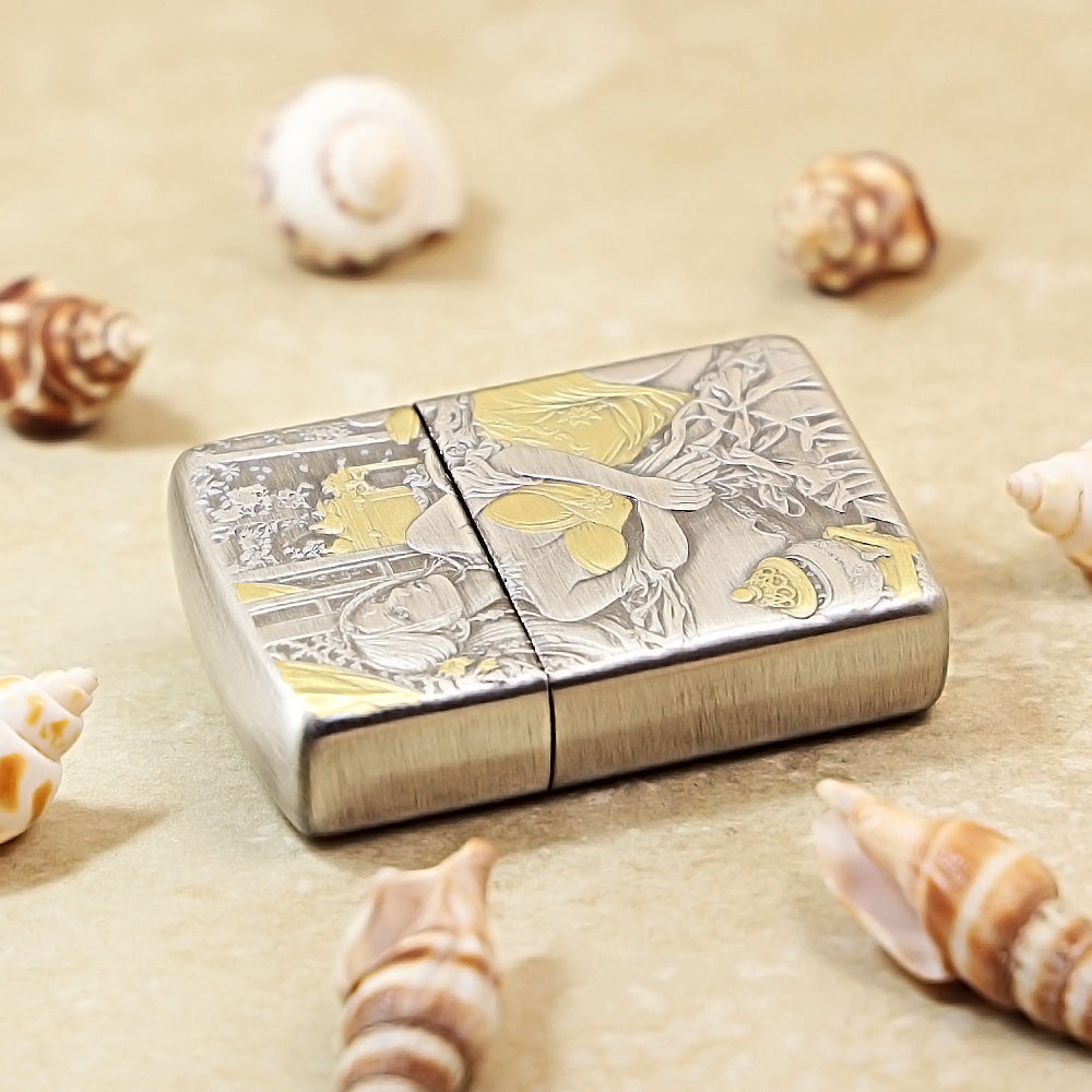 Zippo Antique Silver-Plated– 3D Engraving - Beauty Series 162-DS199