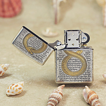 Zippo Silver-Plated Ancient Greek Ouroboros Snake 162-DS289