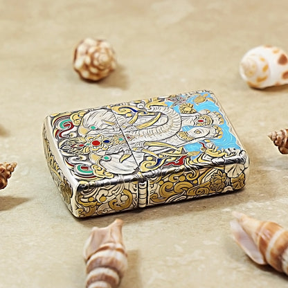 Zippo Silver-Plated Painted Auspicious Elephant 162-DS185