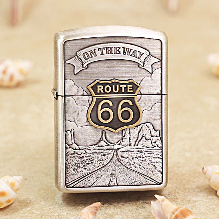 Zippo Smoked Silver Route 66 162-DS205