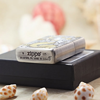 Zippo Two-Tone Gold Mermaid Dual-Tail 162-DS281