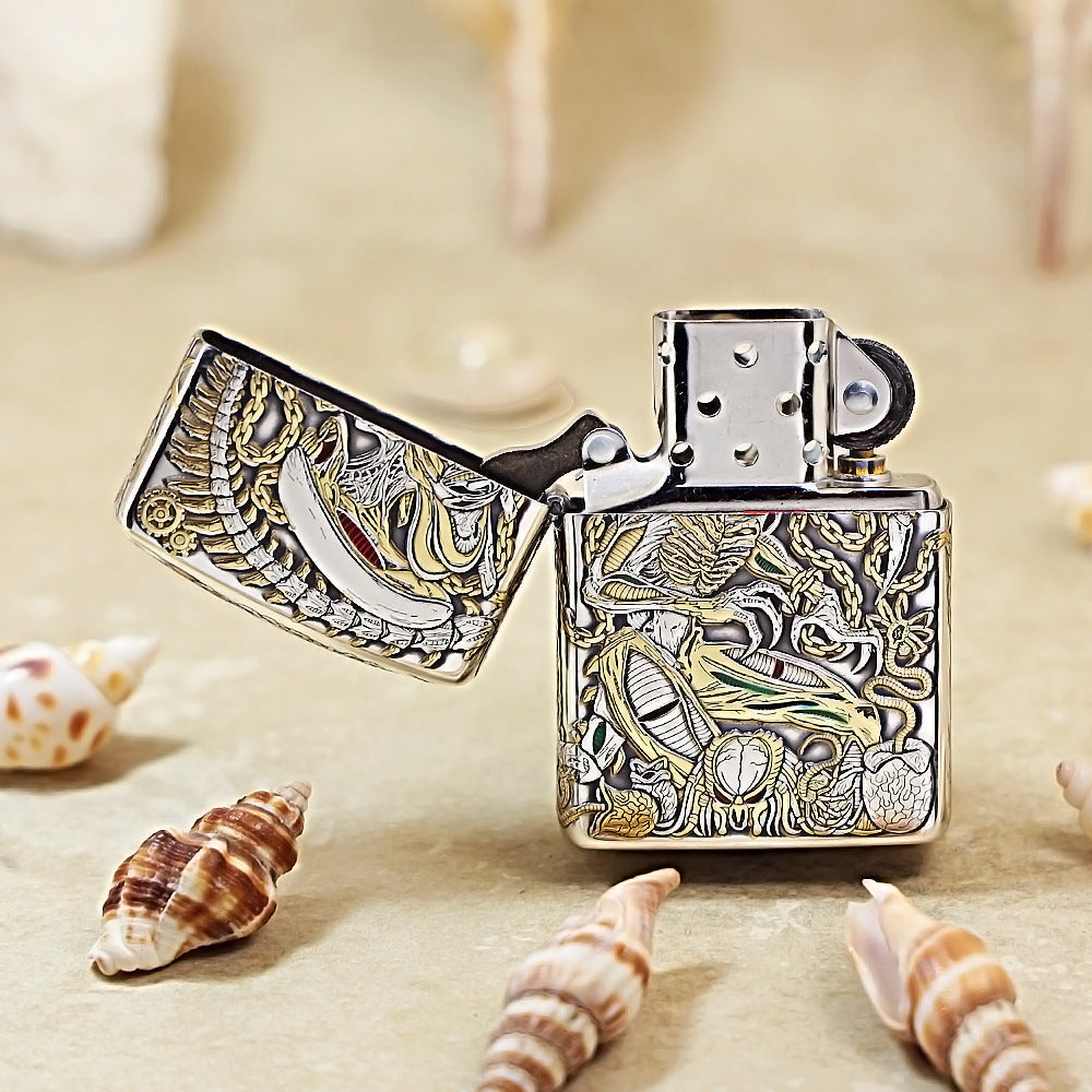 Zippo Silver-Plated 5-Sided 3D Scorpion Relief 162-DS255
