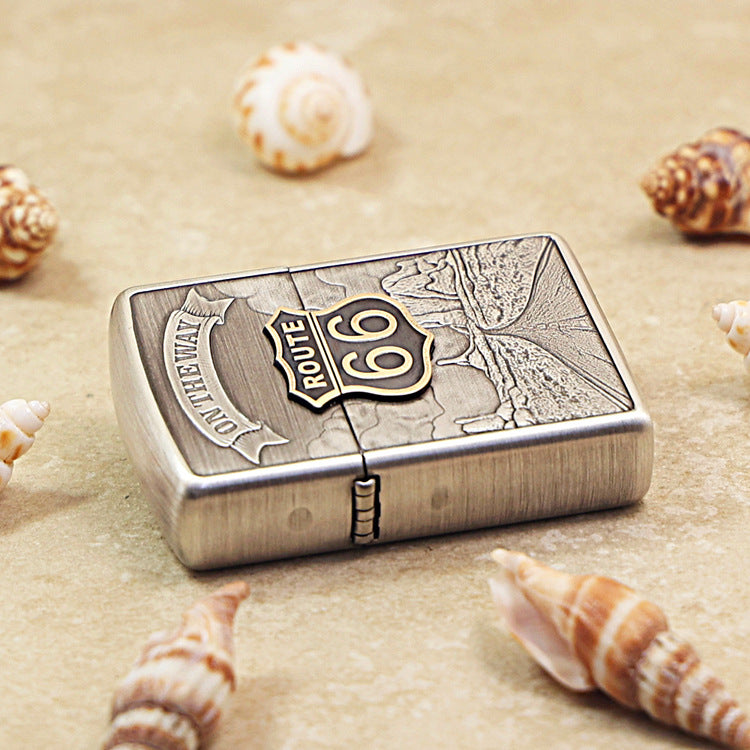 Zippo Smoked Silver Route 66 162-DS205