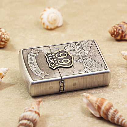 Zippo Smoked Silver Route 66 162-DS205