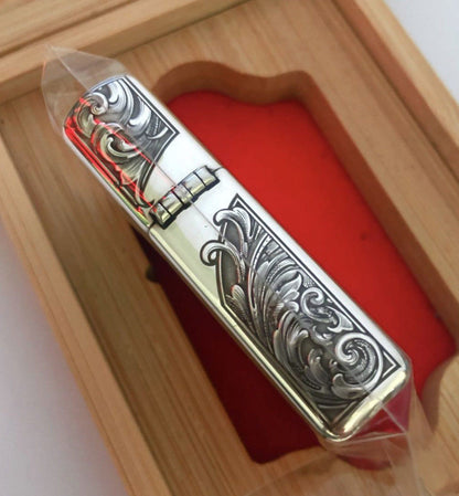 Zippo Armor Sterling Silver Zippo Lighter – Hand-Engraved "Two Hearts As One" Limited Edition