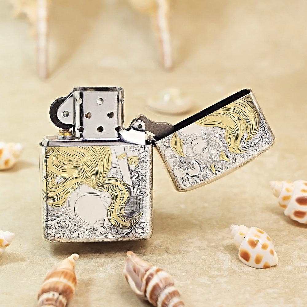Zippo Dual-Tone Nine-Tailed Fox & Beauty 162-DS277